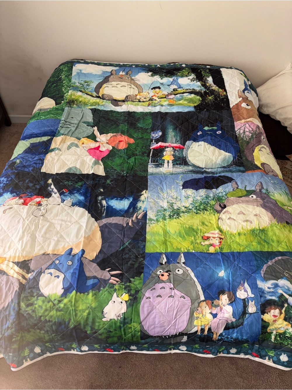 Studio Ghibli Totoro Patchwork Quilt Queen/King